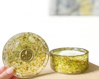 Unique Crushed Glass Candle — New Orleans Themed Scents, Hand-Crushed Glass in Reusable Bowl