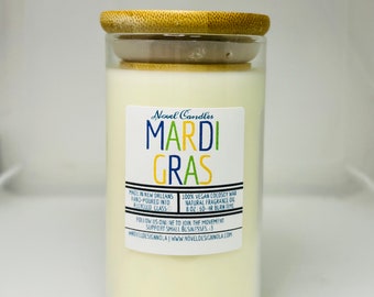 Mardi Gras-ljus | Doft från New Orleans Carnival | King Cake & Citrus | Veganskt CocoSoy-ljus | Eko-lyxig NOLA-present | Begränsad upplaga
