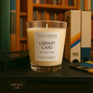 BIBLIOTHEK KARTE | Nostalgie Duftkerze | Wellness Kerze | Alte Buchseiten | Handgefertigt in New Orleans Louisiana | Bibliothekar Lehrer Geschenk