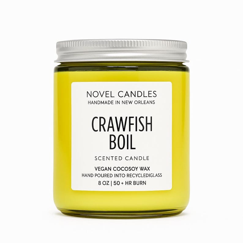 Kräftkokljus – Doftar som en riktig Louisiana-kokljus, Cajun-present, Unikt matljus, Rolig nyhetsdoft 8oz Green Jar