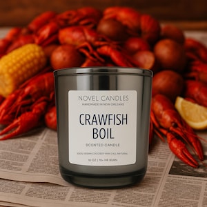 Kräftkokljus – Doftar som en riktig Louisiana-kokljus, Cajun-present, Unikt matljus, Rolig nyhetsdoft 10oz Shiny Silver