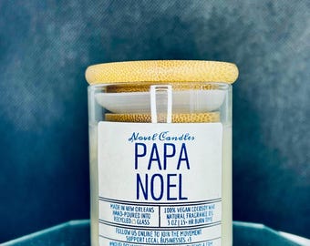 Papa Noel Scented Candle: Cajun Christmas Bonfire, Vegan CocoSoy Wax
