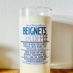 BEIGNETS & COFFEE | Scented Candle | Famous Cafe DuMonde | Handmade in New Orleans | Cafe Beignet | Louisiana Gift Idea | French Quarter