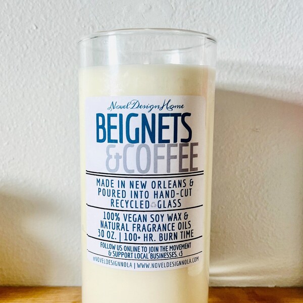 BEIGNETS & COFFEE | Scented Candle | Famous Cafe DuMonde | Handmade in New Orleans | Cafe Beignet | Louisiana Gift Idea | French Quarter
