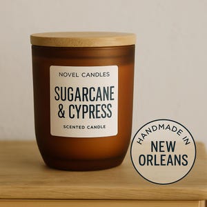 SUGARCANE & CYPRESS Scented Candle — Handmade New Orleans Themed Candle Louisiana Gift Idea Bayou Swamp Home Decor, Airboat Ride Inspired