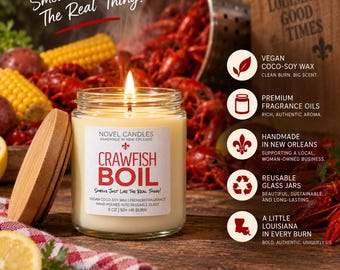 Crawfish Boil Candle | Handmade in New Orleans | Louisiana Gift | Cajun Home Fragrance | Unique Southern Candle | Housewarming Gift | NOLA