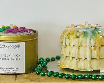 Doftljus King Cake med baby | Mardi Gras-dekor, NOLA-present