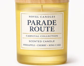 Parade Route Candle | Mardi Gras Themed Candle | Pineapple, Cherry, Tropical Scent, Carnival Season, Handmade in New Orleans Gift