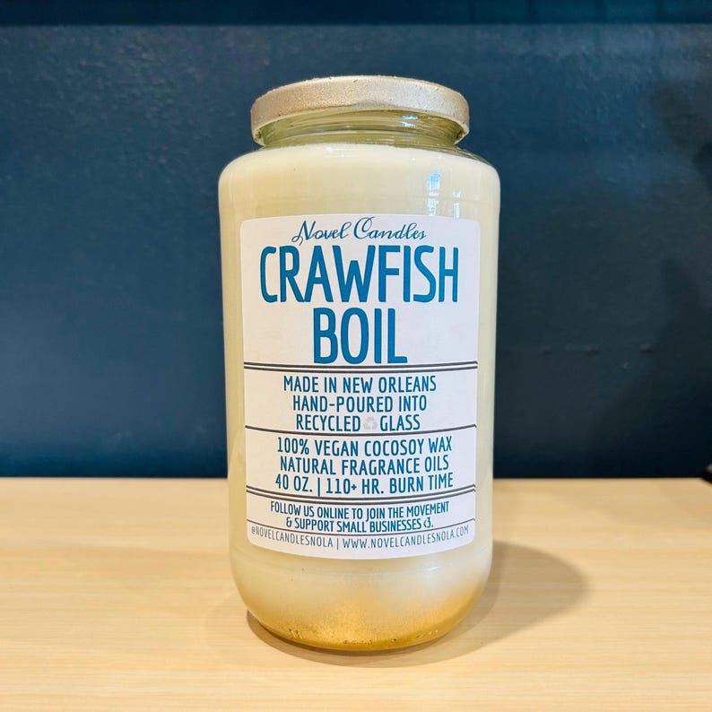 Kräftkokljus – Doftar som en riktig Louisiana-kokljus, Cajun-present, Unikt matljus, Rolig nyhetsdoft 40 oz Recycled Jar