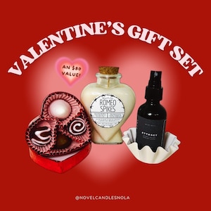 VALENTINE’S DAY GIFTBOX | Scented Candle + Wax Melts + Body Spray Gift Set | Chocolate | Handmade New Orleans | Galentine’s Gift for Her