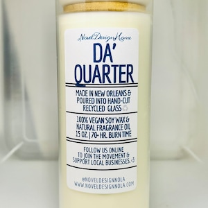 DA’ QUARTER | Scented Candle | Fruity Floral Musk | Handmade in New Orleans Louisiana | French Quarter Daquiris | Recycled Glass