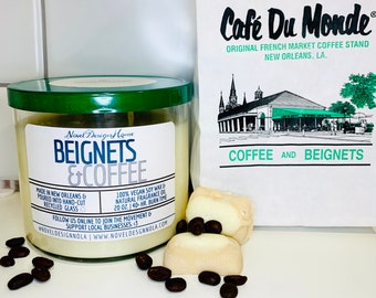 BEIGNETS & COFFEE | Scented Candle | Famous Cafe DuMonde | Handmade in New Orleans | Cafe Beignet | Louisiana Gift Idea | French Quarter