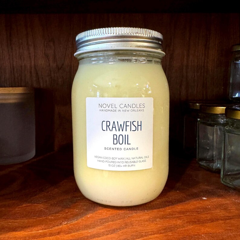 Kräftkokljus – Doftar som en riktig Louisiana-kokljus, Cajun-present, Unikt matljus, Rolig nyhetsdoft 15 oz Recycled Jar