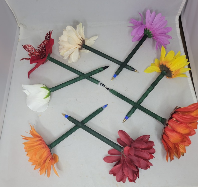 Flower Pens in a Hand Painted Pot - Etsy