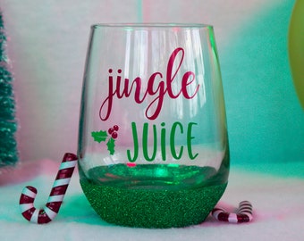 Jingle Juice Christmas Glitter Wine Glass