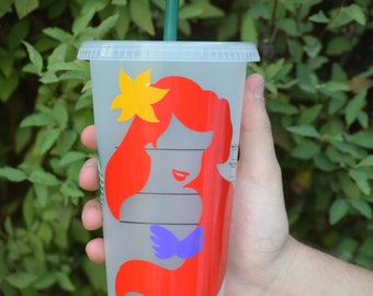 Custom Disney Princess Silhouette Inspired Starbucks Cup