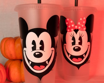 Custom Disney Minnie Mickey Mouse Halloween Vampire Inspired Starbucks Cup