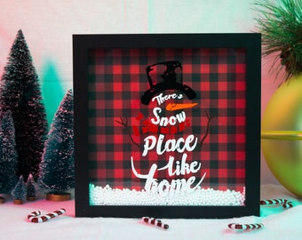 There's Snow Place Like Home Snowman Holiday Shadow Box