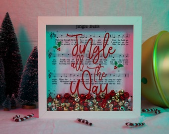 Jingle Bells Lyrics Holiday Shadow Box | "Jingle All The Way"