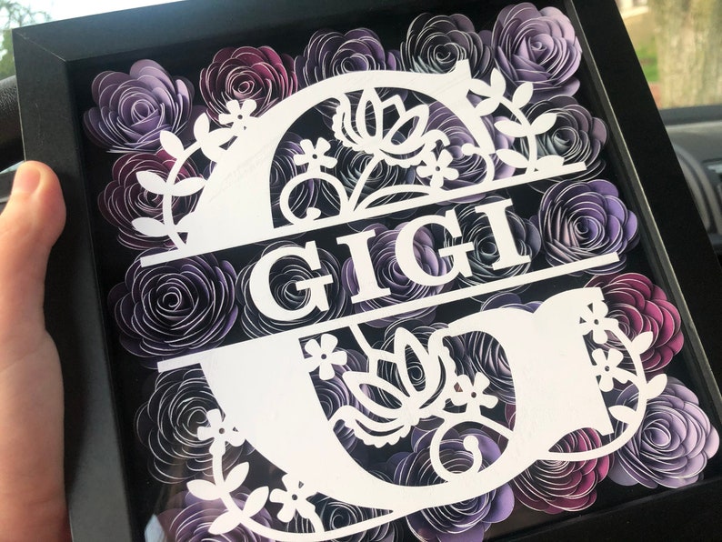 Custom Floral Monogram Shadow Box image 1