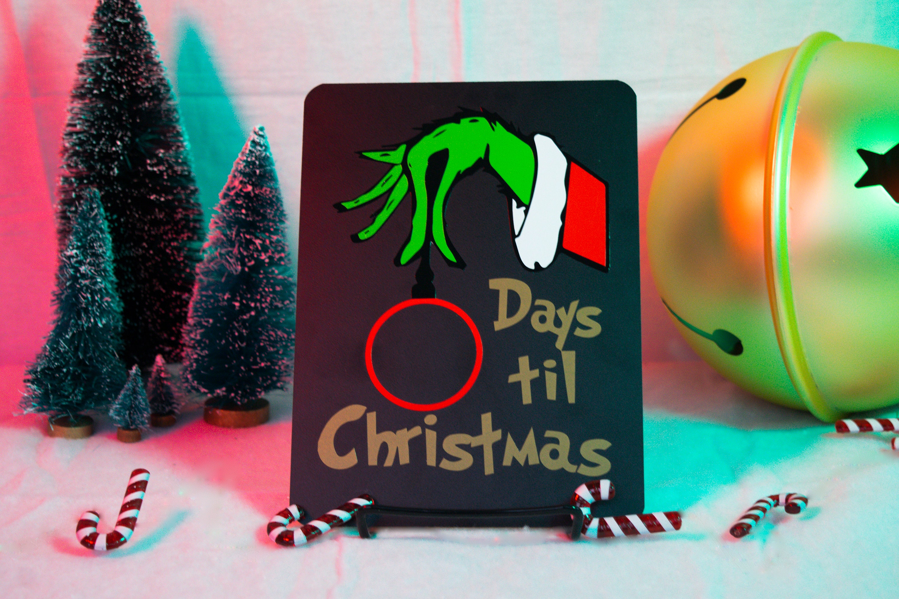 2022 Christmas Countdown Wooden Grinch 24 Days Advent Calendar Xmas 
