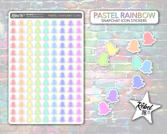 Snapchat Icon Stickers Pastel Rainbow Social Media Planner Etsy Snapchat Icon Stickers Pastel Rainbow Social Media Planner Etsy