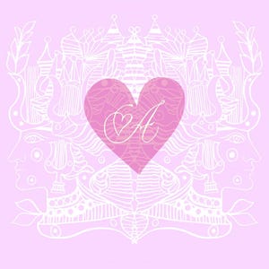Tarjetas con monograma / Sirena / Regalo para el maestro / Tarjetas personalizadas / Corazón / Jardín / Tarjetas de agradecimiento / Papelería de boda