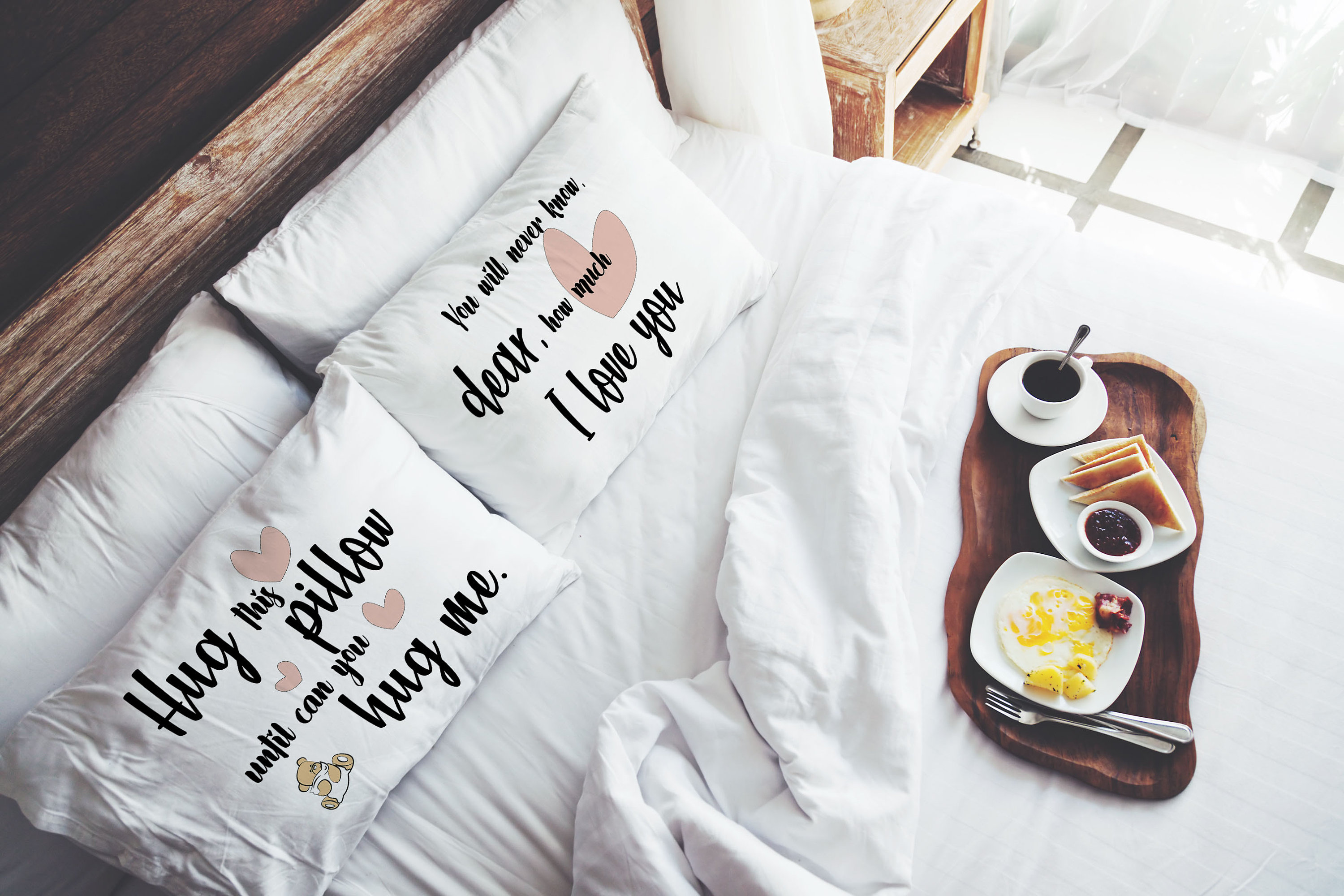 Pillowcases with sayings quotes Hug this pillow ..I love Etsy