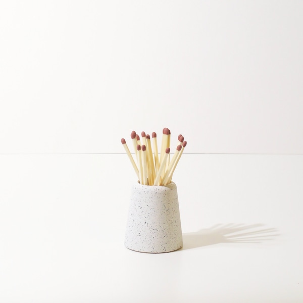 Concrete Matchstick Holder | For Long Matches | Toothpick Holder