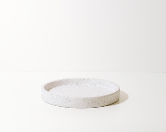 Terrazzo Concrete Tray | Small Round Display Tray | Scandinavian Style Decorative Tray