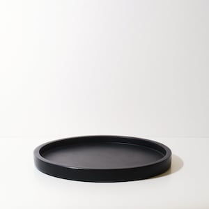 Large Black Concrete Tray | Round Decorative Tray | Living Room Tray | Scandi Style Stone Table Tray | Display Tray