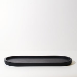 Large Black Concrete Oval Tray | Minimal Black Tray | Concrete Display Tray | Concrete Trinket Tray Homeware