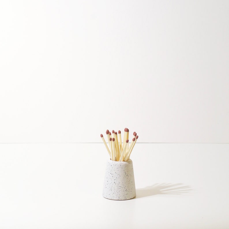 Concrete Matchstick Holder For Long Matches Toothpick Holder Terrazzo