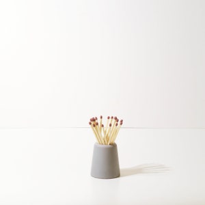 Concrete Matchstick Holder For Long Matches Toothpick Holder Grey