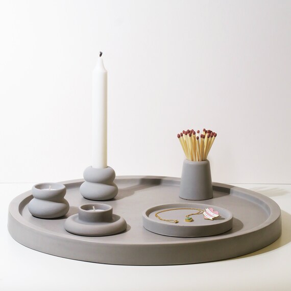 Concrete coffee table tray deals