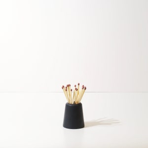 Concrete Matchstick Holder For Long Matches Toothpick Holder Black