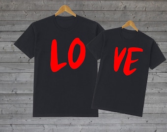 Camisas LOVE, Camisas de pareja, Regalo de aniversario, Camisas a juego, Regalo de San Valentín, Regalo de boda, Camisas de él y de ella