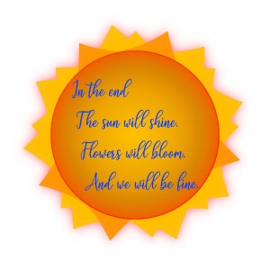 Inspirational Quote, Digital Download, Positive, Uplifting Animation, Downloadable GIF of Flower. Sunflower, Daisy Morphing Into the Sun