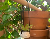 Little tiny handmade ceramic hanging planter miniature pottery small car rear view mirror plant