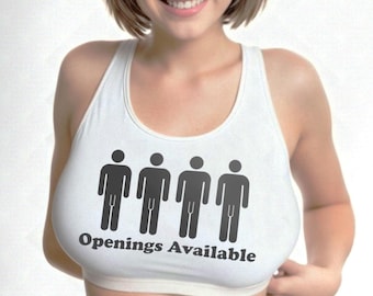 Gangbang Crop Top Hotwife Slutty Shirt Openings Available