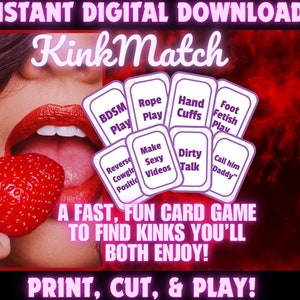 Seksspel Afdrukbare Instant Download Fetisjkaarten Verjaardagscadeau Vrijgezellenfeest huwelijksreis