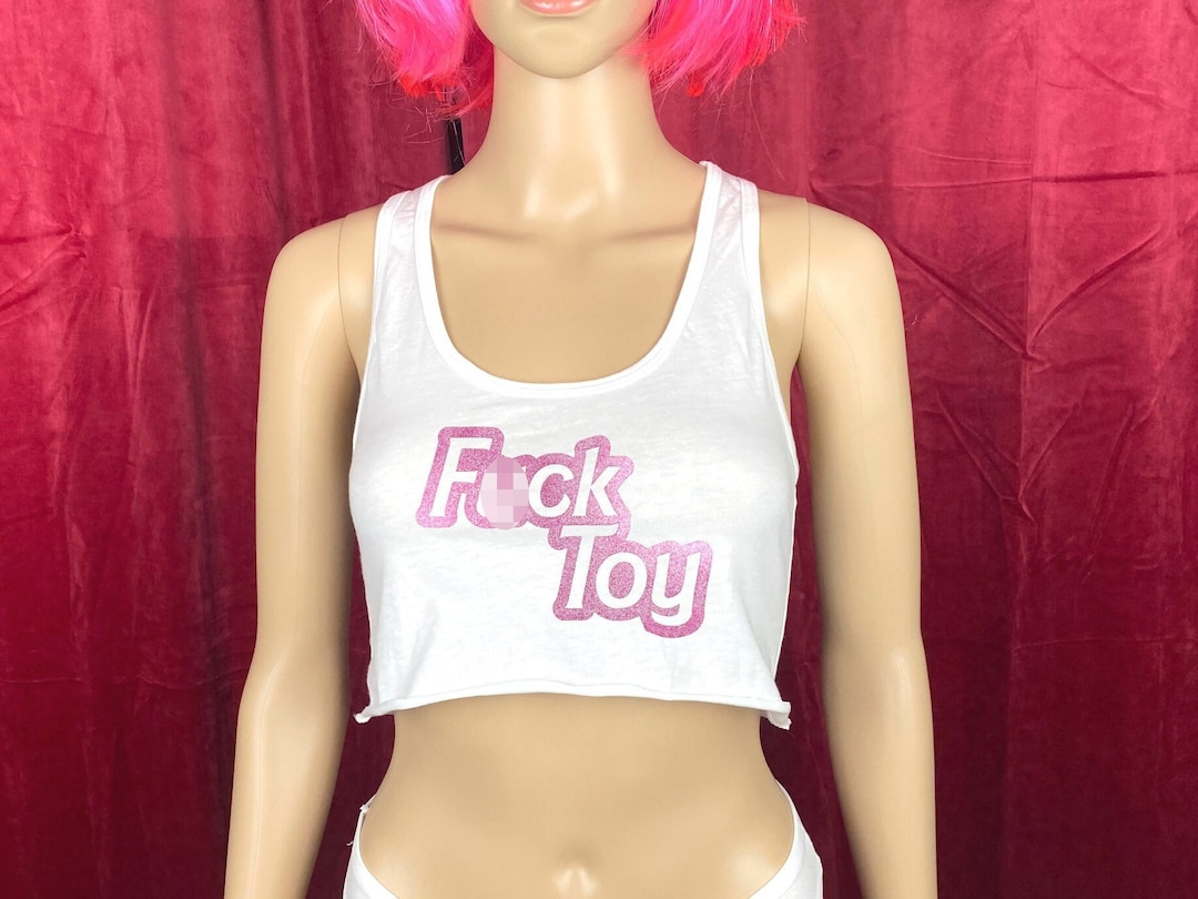 Slutty Clothing Bimbo Shirt Crop Top Pink Glitter Fck Toy Crop Top - Etsy