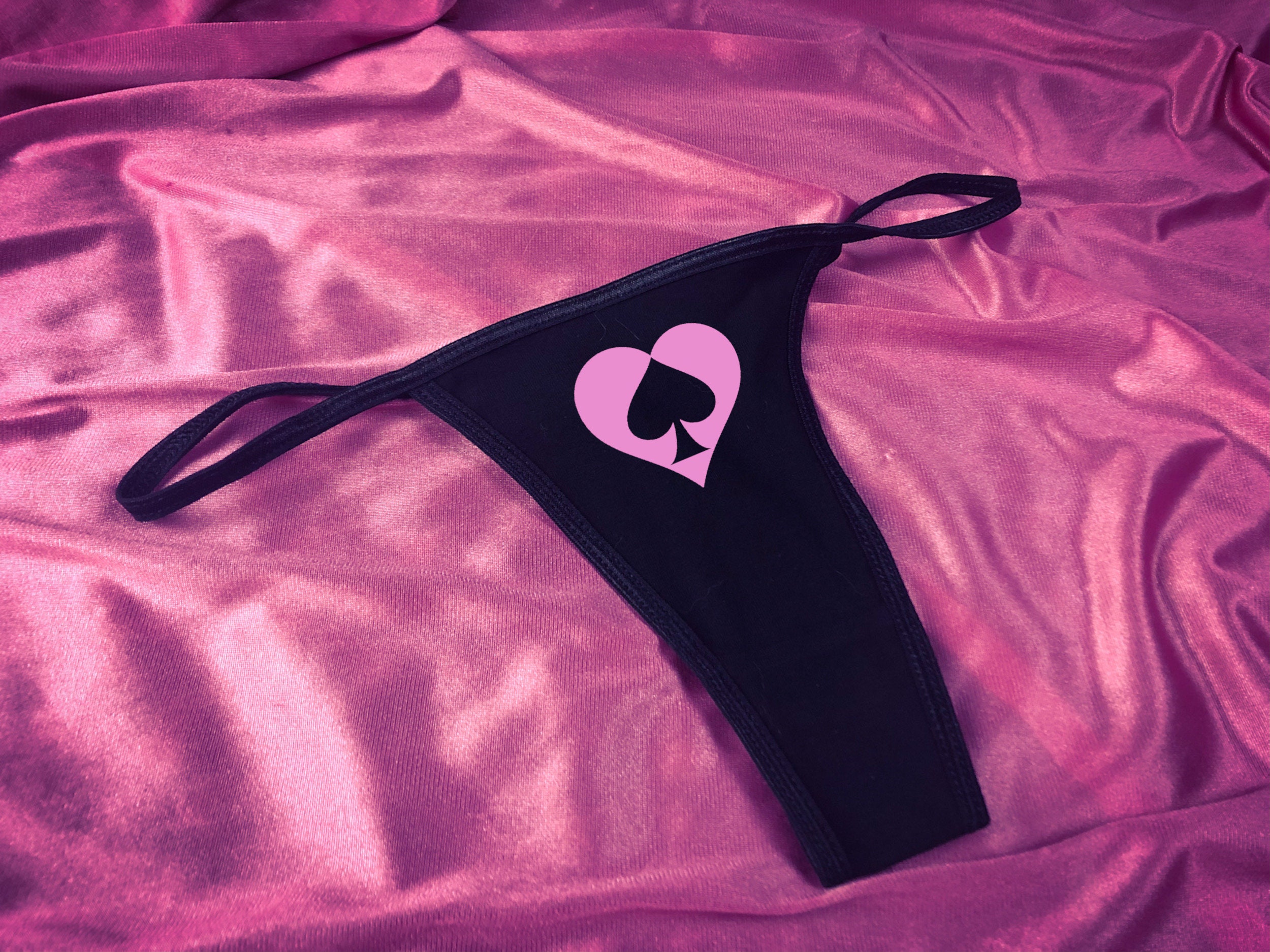 Queen Of Spades Thong Bbc Only Panties Underwear Heart Spade Etsy