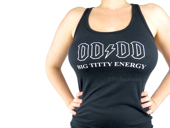 Busty Big Boobs Shirt Funny Slutty Clothing Bimbo Big Titty Energy Concert  Parody Tank Top 