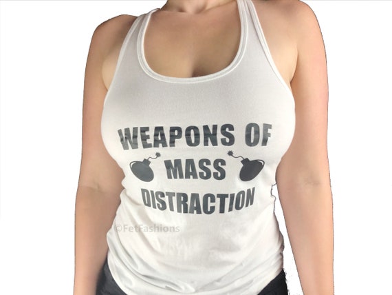 Big Boobs Shirt Tank Top Busty Funny Kink Slutty Weapons of Mass  Distraction Tank Top 