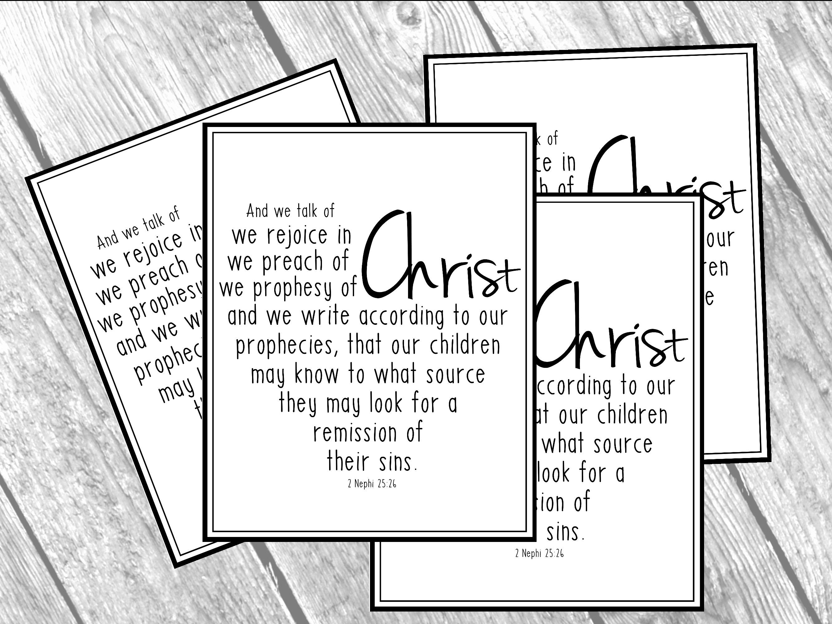 LDS Printable, Book of Mormon Scripture Cards, We Talk of Christ ...