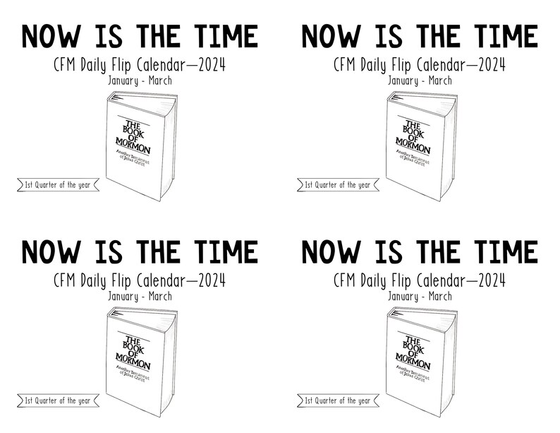 PDF, Come Follow Me 2024 1st Quarter Daily Flip Calendar for Kids and