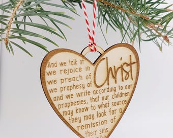 Christ-Centered LDS Ornament | Latter-day Saints Christmas Gift | Bulk LDS Christmas Ornament | 2024 Christmas | Christmas Heart Ornament