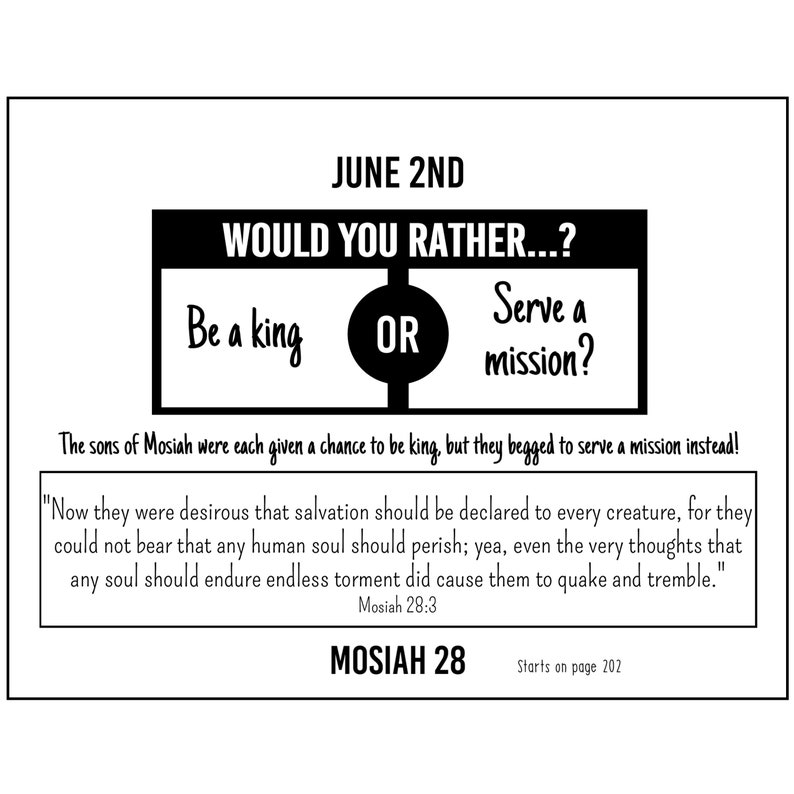 2nd Quarter Come Follow Me 2024 Daily Flip Calendar for Kids and Teens