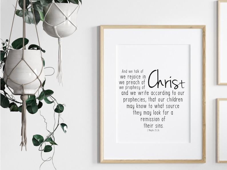 LDS Printable, Book of Mormon Scripture Cards, We Talk of Christ